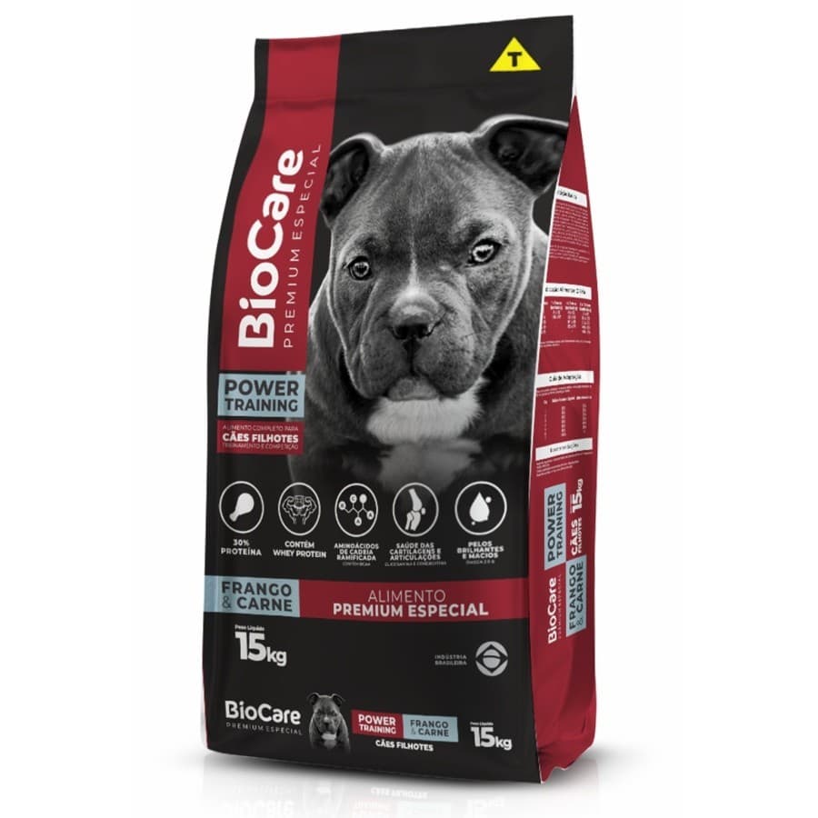 Ração BioCare Premium Especial Filhote - Power Training - Frango & Carne 15kg