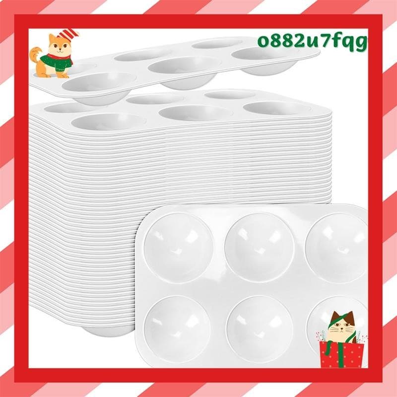 50 PCS Paleta De Aquarela Plástica Branca , 6 Paletas De Tinta Retangulares De Poço , Bandeja , Bandejas Para Kid Easy Install o882u7fqg.br