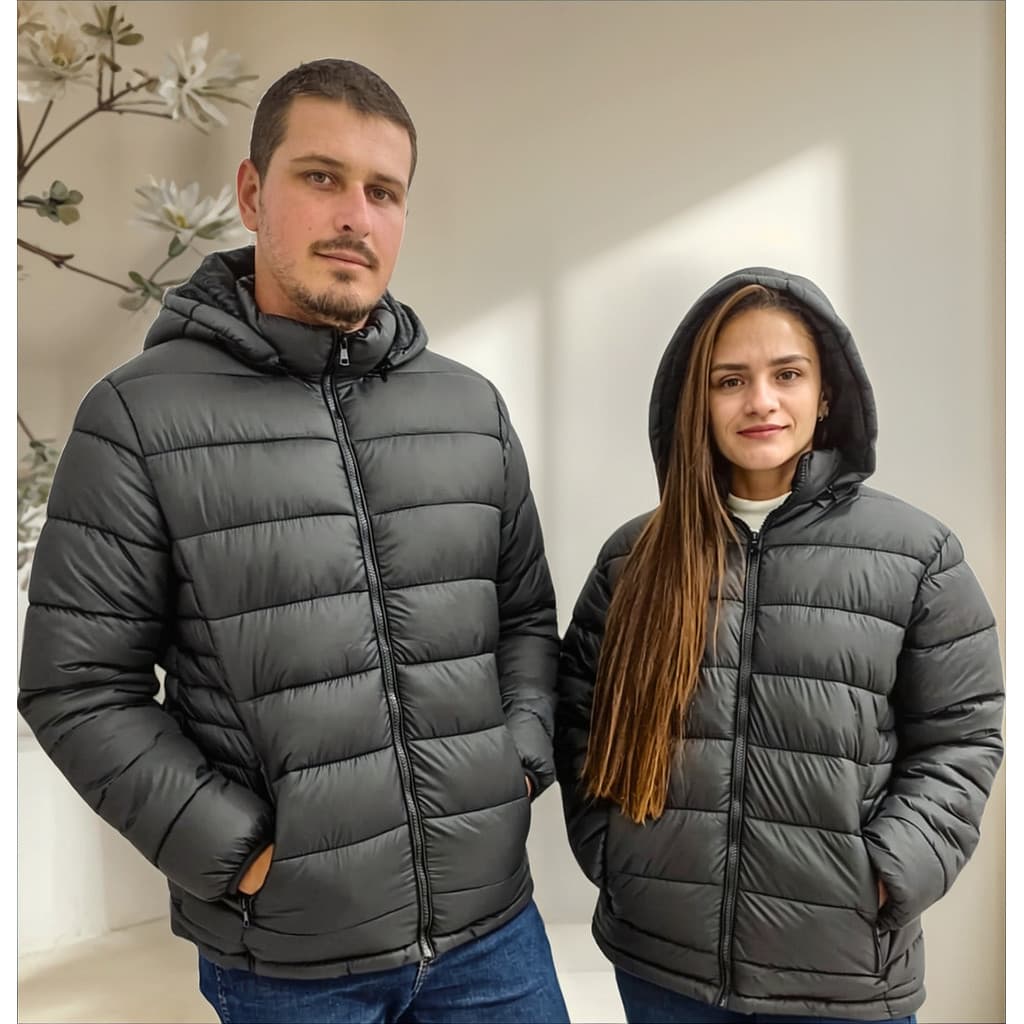 jaqueta corta vento peluciada bobo jaco Puffer com capuz removível blusa de frio masculina e feminina inverno