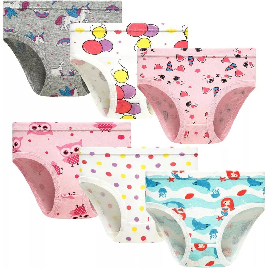 Kit 12 Calcinhas Infantil Tanga Estampadas Coloridas