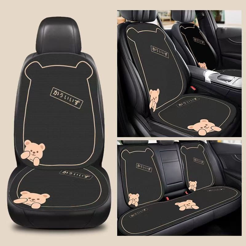 Almofada De Assento De Desenho Animado De Urso Preto , Carro , Encosto interior Antiderrapante/Acessórios De