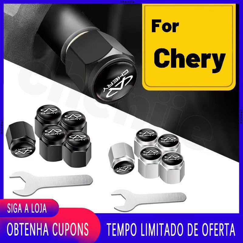 [Promo] Para Chery 5pcs Válvula De Pneu De Roda Tampão de poeira carro acessórios