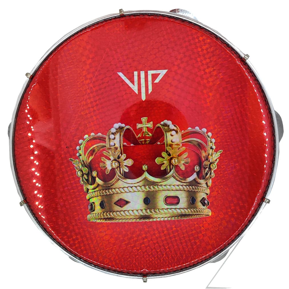 Pandeiro Vip 10 Pele Holografica Coroa Rainha Vermelha