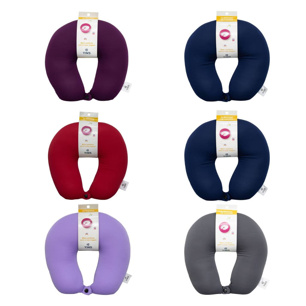 Almofada De Pescoço Macia Interno Micro Pérolas De Isopor Viagem Yin's