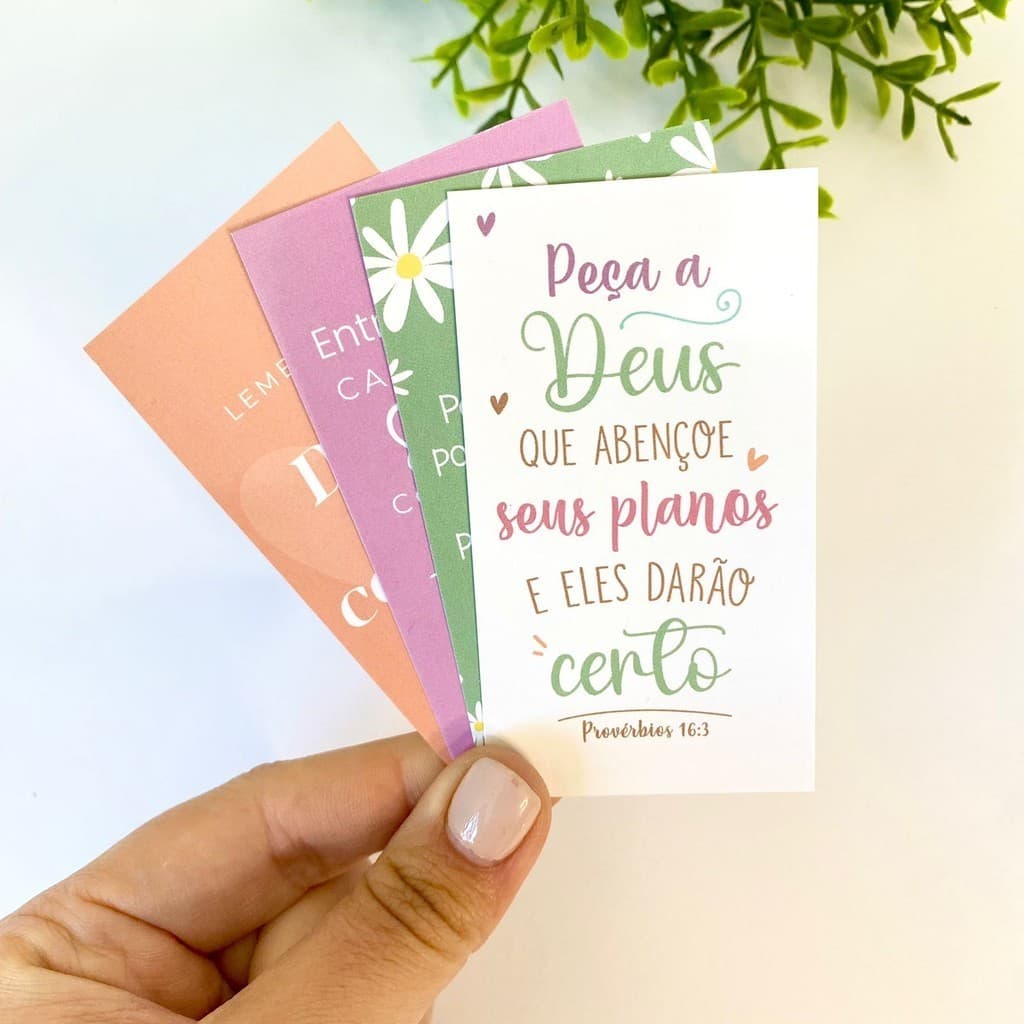 Cartão agradecimento frases biblicas a pronta entrega tamanho 5x9cm kits com 40 80 120