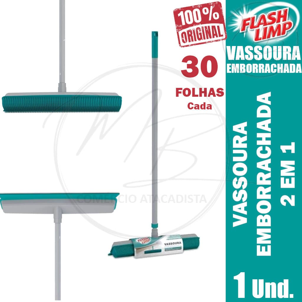 Vassoura Emborracha Multiuso 2 Em 1 Carpetes E Tapetes Flash Limp
