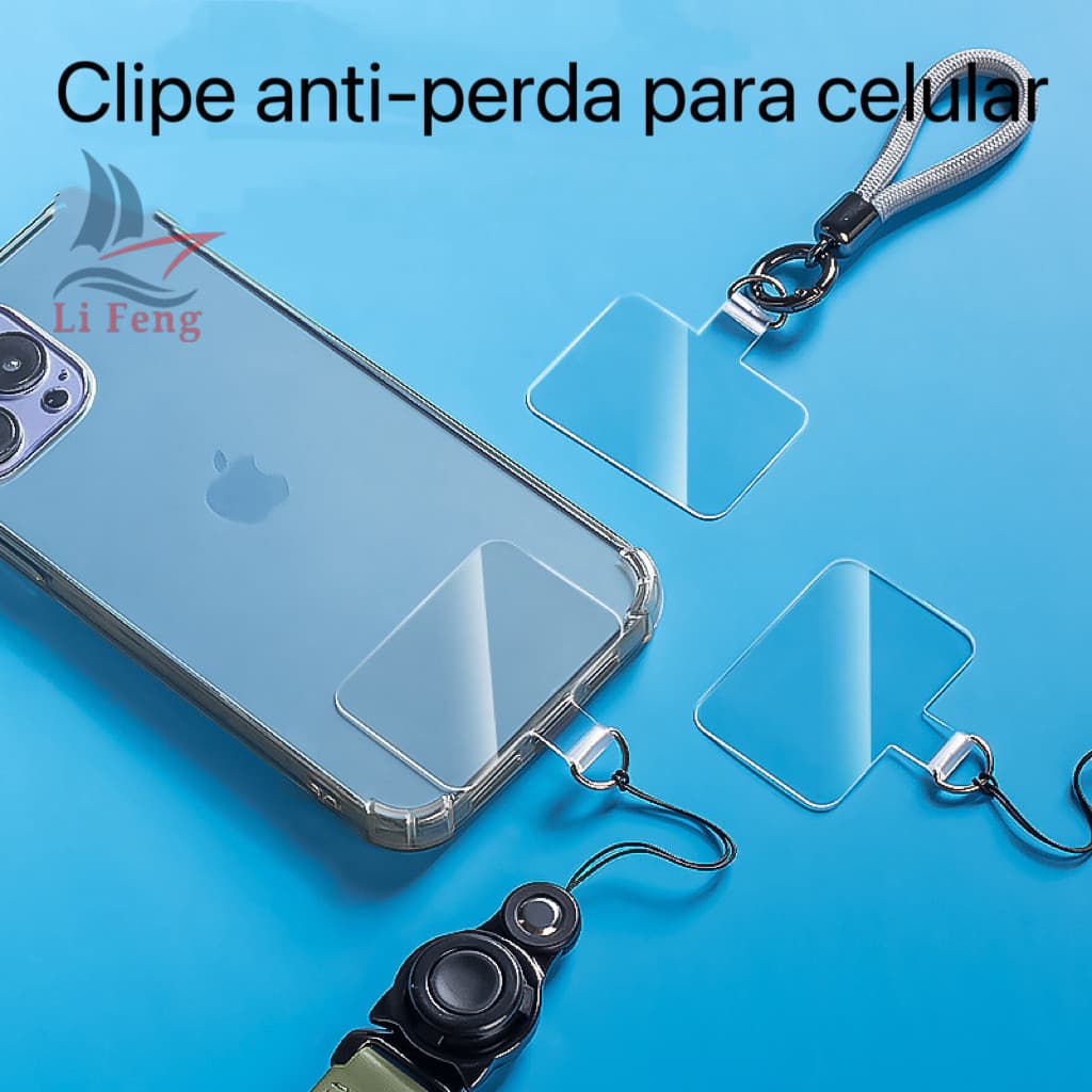 Kit  Com 10 Unidades Suporte Para Cordao Telefone Celular Almofada De TPU Transparente