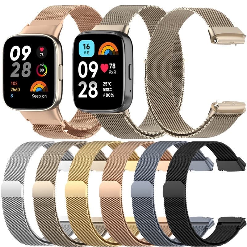 Pulseira Para Relógio Redmi Watch 3 Active /Mi Watch 3 Lite Watchband De Substituição Milanesa De Aço Inoxidável