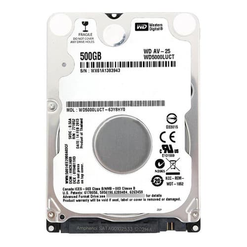 Disco Rígido Interno Western Digital Wd Av-25 Wd5000luct 500gb Branco