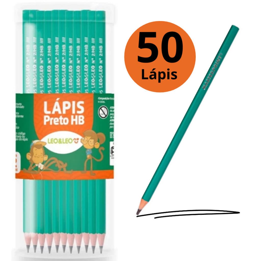 Kit 50 lápis de Escrever Nº2 Preto Mais Barato 50 Unidades Escolar Escola Estudos