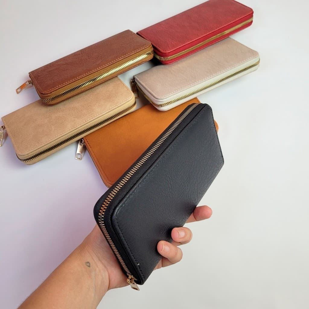 Carteira Feminina Grande Couro Sintético Diversos Compartimentos Internos