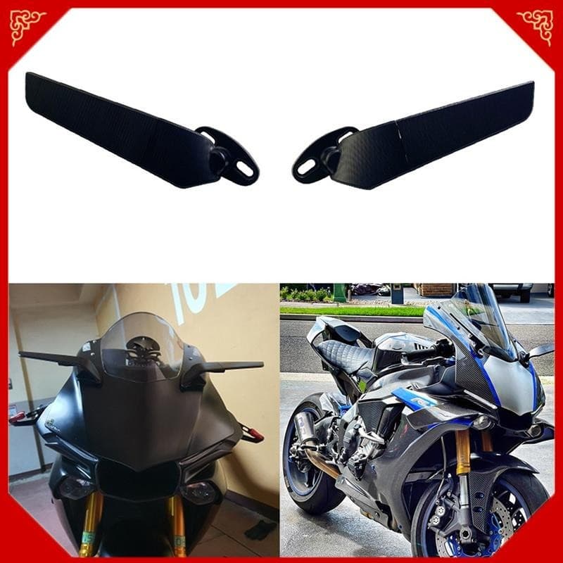 Espelho Retrovisor De Motocicleta Modificado Asa De Vento Ajustável Rotativo Para R15 R25 R3 R1 R1S R6 R6S V2 V3