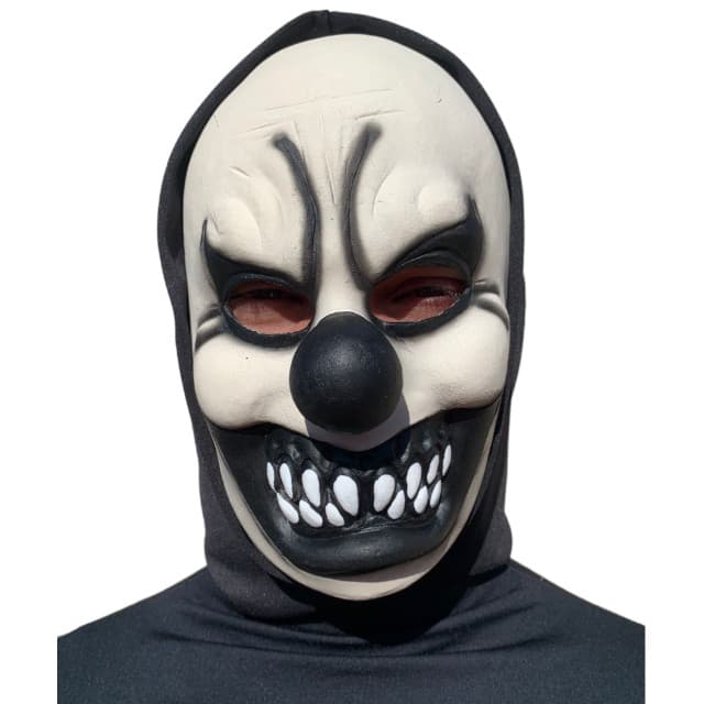 Máscara Palhaço Bravo Branca e Preta Halloween Carnaval Fantasia Festa dos Caretas Dia das Bruxas