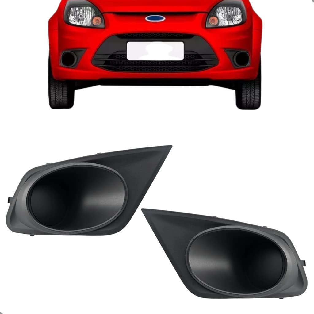 Kit Grade Farol Milha Ka 2012 2013 2014 2015 2016 Sem Furo Preta