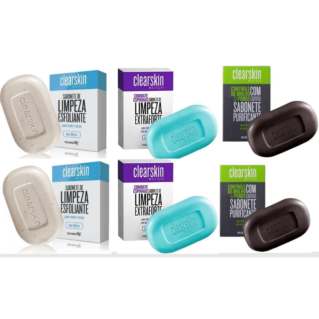 Kit C/02 Sabonetes Avon Clearskin para Acne / Pele Oleosa - 70g (cada) Val. 2027