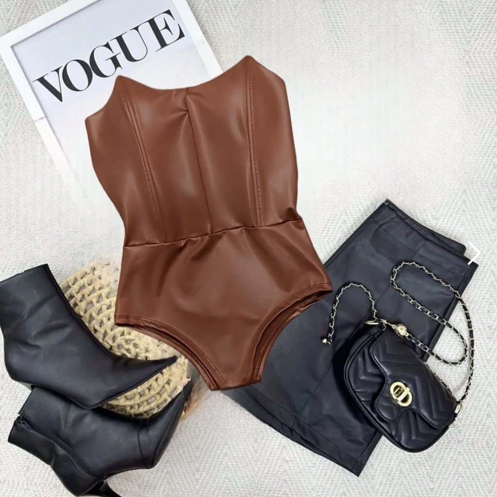 Body Feminino Corset Morcego Tomara Que Caia Com Bojo Cirre Corselet