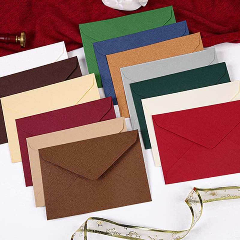 5 Pcs Retro Puro Linho Colorido Envelopes De Papel Texturizado Multicolor Envelope Clássico De Cabeça De Carta