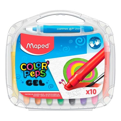 Giz Em Gel Macio Aquarelavel Color Peps 10 Cores C/ Maleta Maped