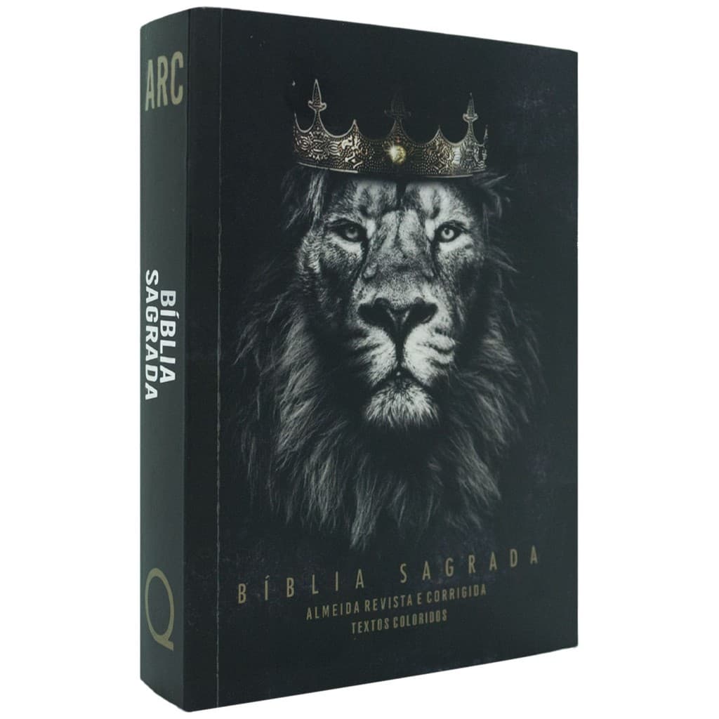 Bíblia de Bolso Sagrada Evangelismo Com Textos Coloridos Arc - Capa Brochura Leão Rei Dos Reis