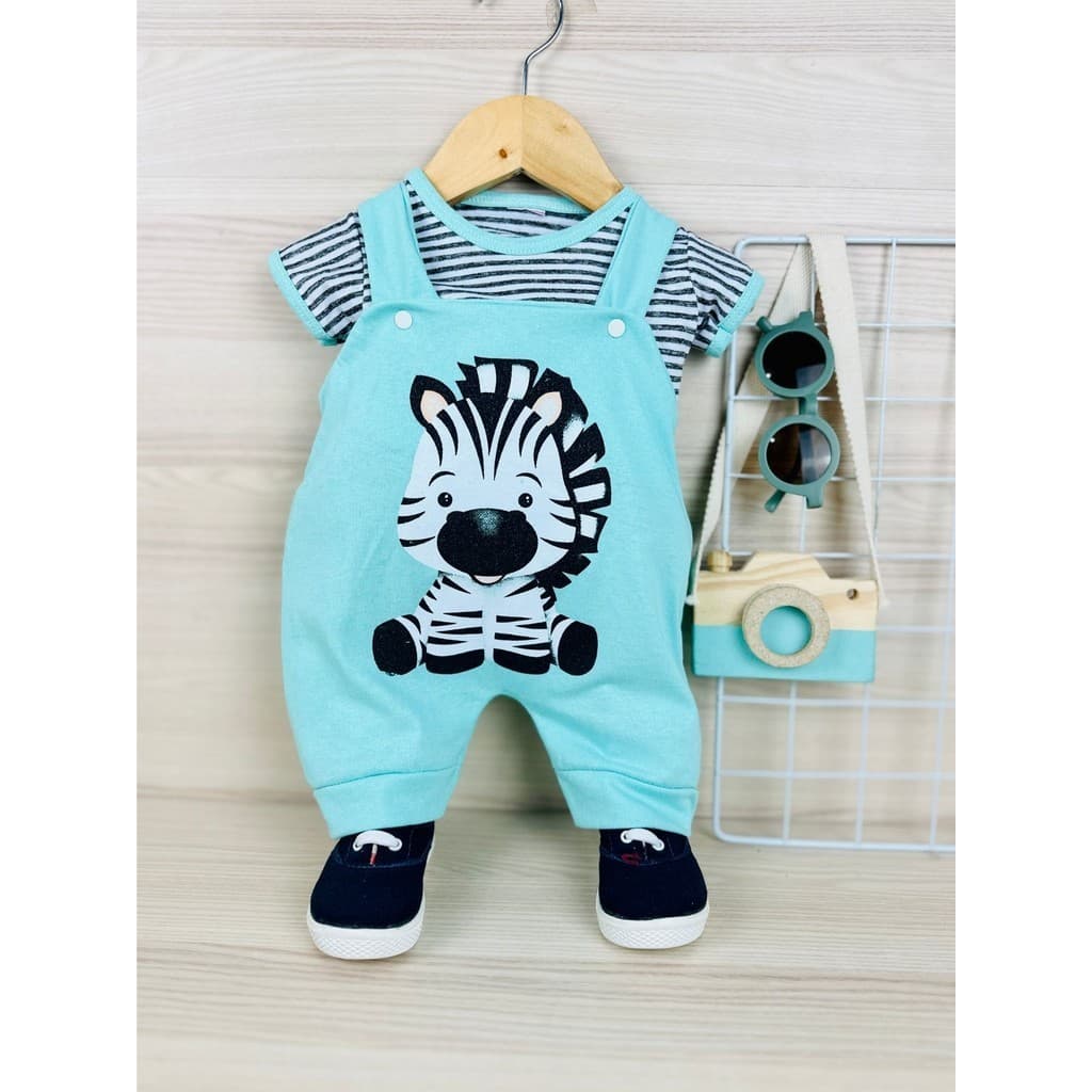 Jardineira + Camisa Zebrinha