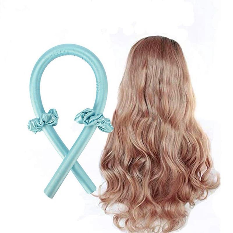 Modelador de Cachos Cabelo Curling Rod Cetim Sem Calor + 2 Scrunchies
