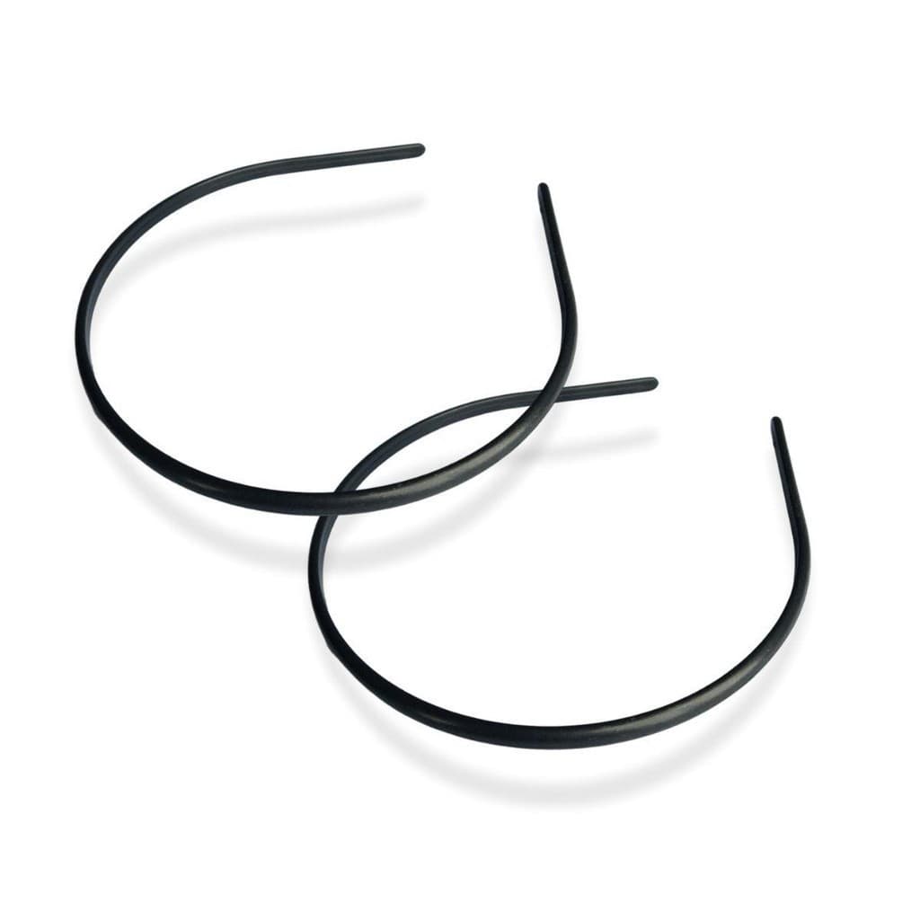 12 Tiara Arco Arquinho Extra Fina Simples Lisa Preta 5mm