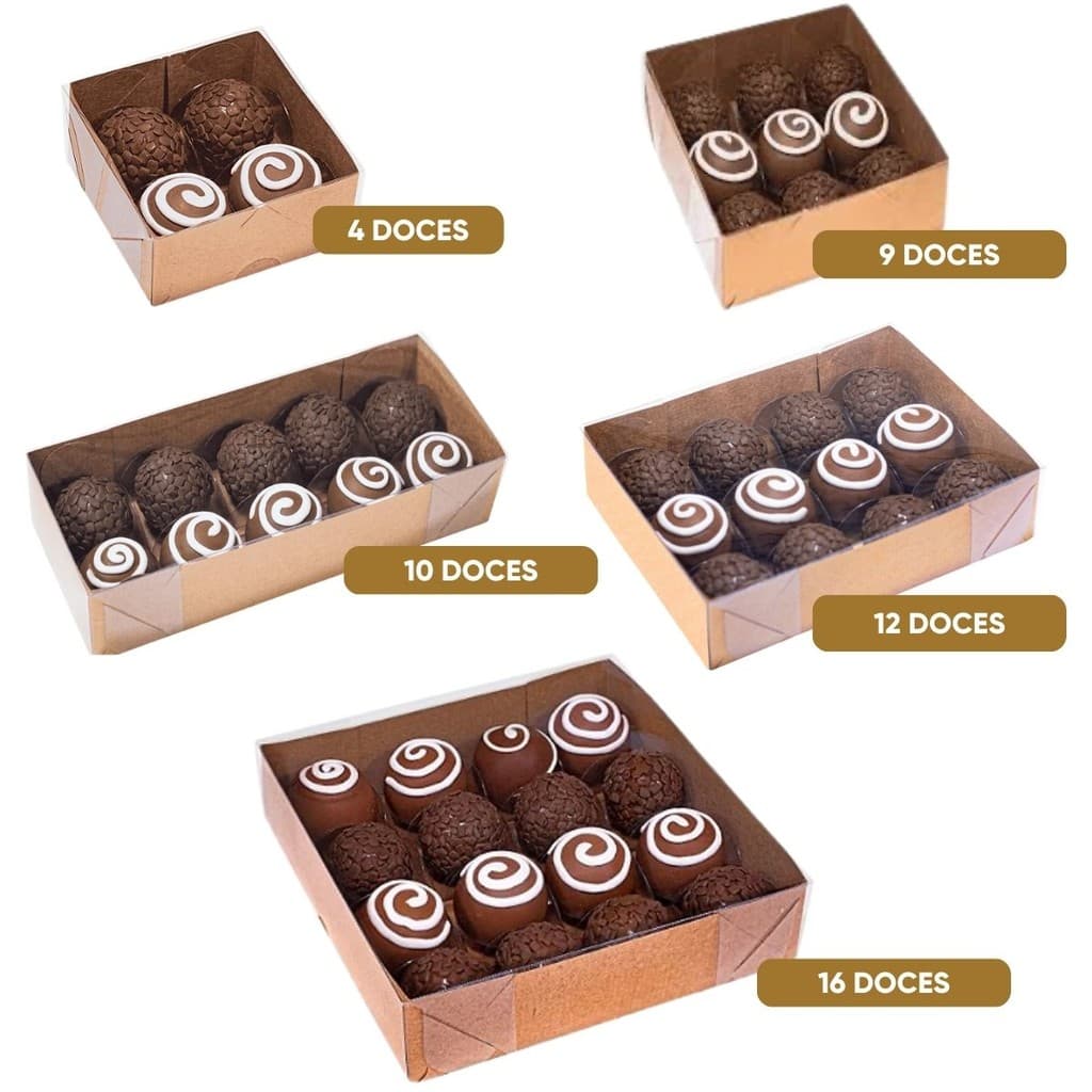 Caixa Basic Kraft para Doces Ideia com 10un Escolha Tamanho