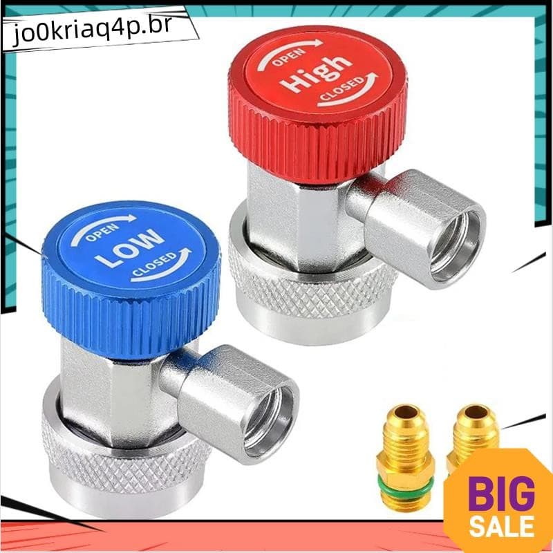 R134A H/L Conector De Acoplador Rápido Para Carro Automático Adaptador De Latão Ar Condicionado Refrigerante Medidor Col