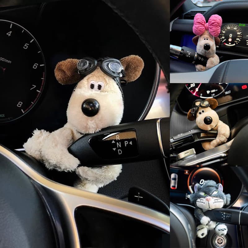 Desenho Animado Decoração De Carros Gromit Dog Dolls Pilot Pawdog Luzes De Direção Wiper Wye Shield Ornamentos Acessórios Interiores Gift