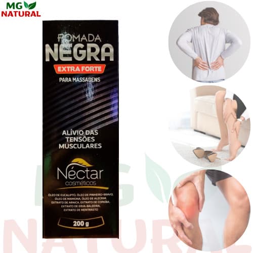 Kit 3 Pomada Negra Néctar Extraforte Massageadora - 100% Natural Original 200g