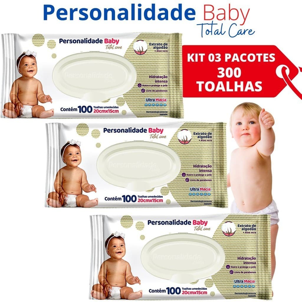 300 Toalha Umedecida Personalidade Total Baby Care 3 Pacote Com 100 Toahas
