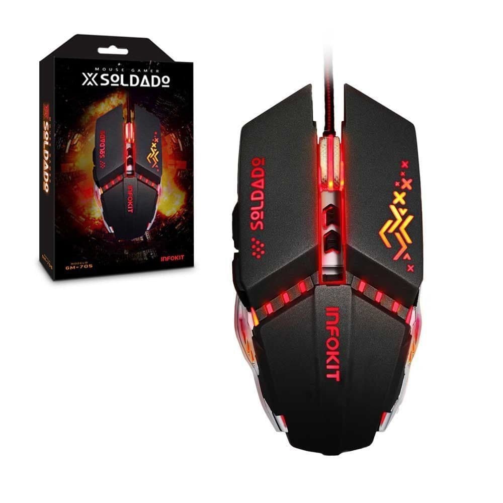 Mouse Gamer Usb iluminação Led Rgb Metal jogos