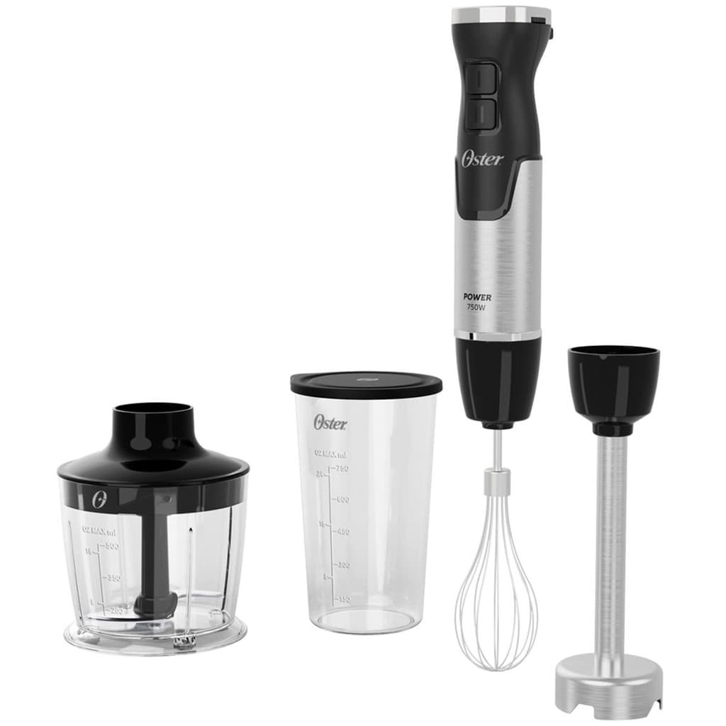 Mixer Power Oster Black Inox 3 em 1 Lâminas em Aço Inox 750W OMIX570 Preto 127V + 3 Acessórios