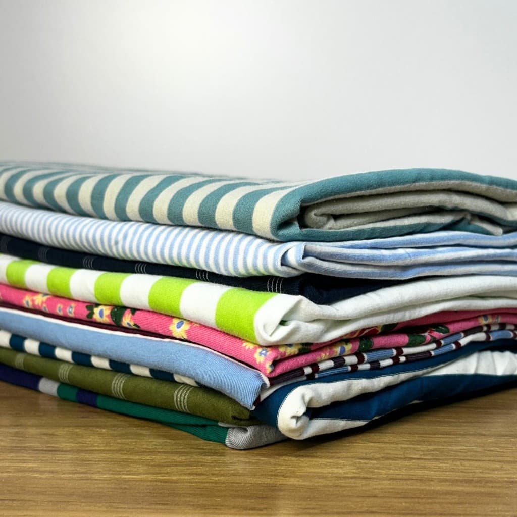 Pacote C/Retalhos Cotton Listrado P moda íntima, lingerie, infantil Peças até 80cm 1kg rendimento 2,5m