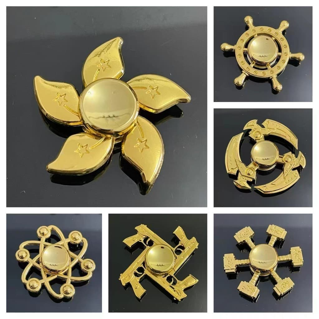 Finger Cool Spinner For Kids Antique Brass Color Metal Spinning Top Alívio De Estresse Descompressão Fidget Adultos