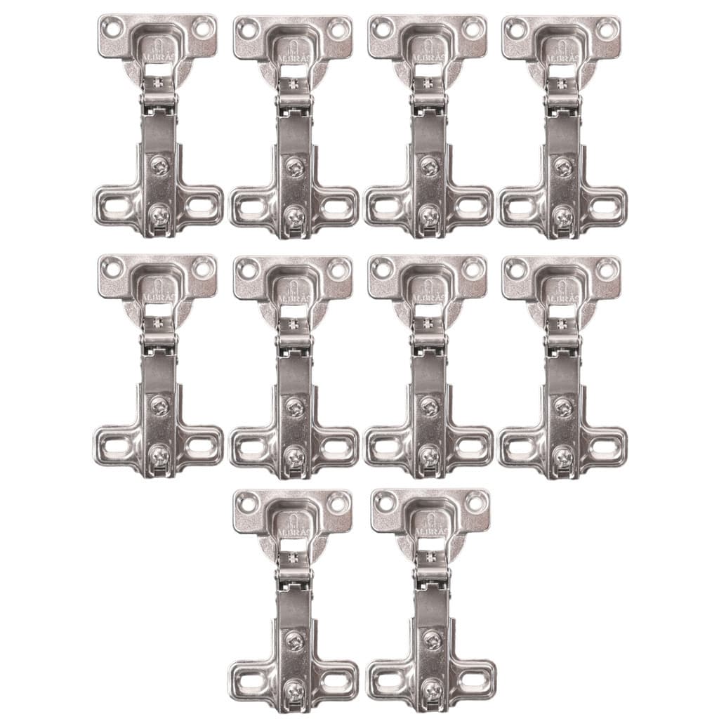 Kit 10 Dobradiça Curva 26mm Alta Porta Armário Móveis com Calço