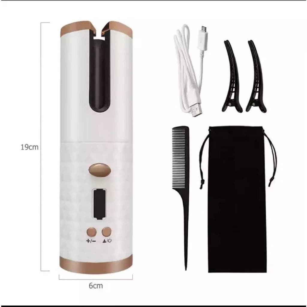 Modelador de cabelo automático sem fio com bateria recarregável de cerâmica embutida Alex