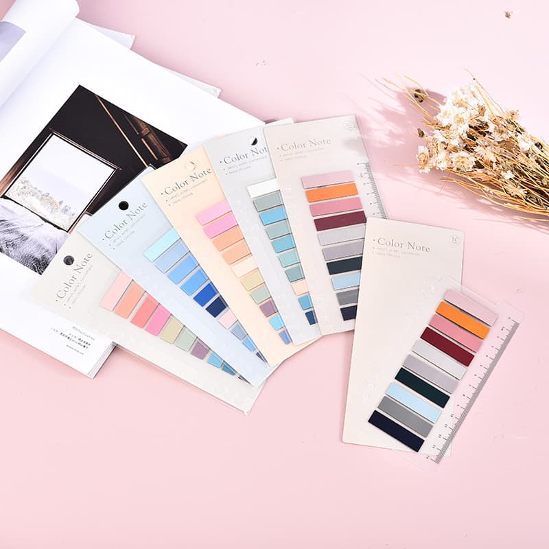 Morandi Color Sticky Note Set Clear PET Paper Bonito Manual Índice Book