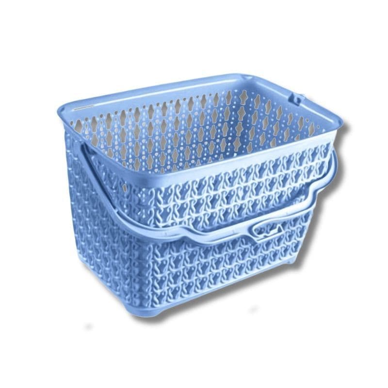 Cesto com Alça Multiuso para Prendedores de Roupas Plástico Reforçado com Trama