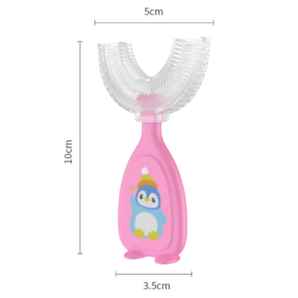 Escova De Silicone Cerdas Macias Bebe Infantil Formato em U 360 Graus