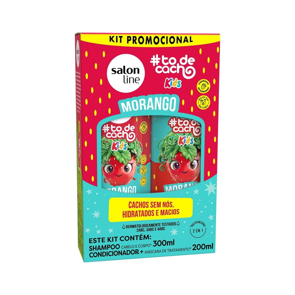 Kit Shampoo e Condicionador Morango #todecacho Kids