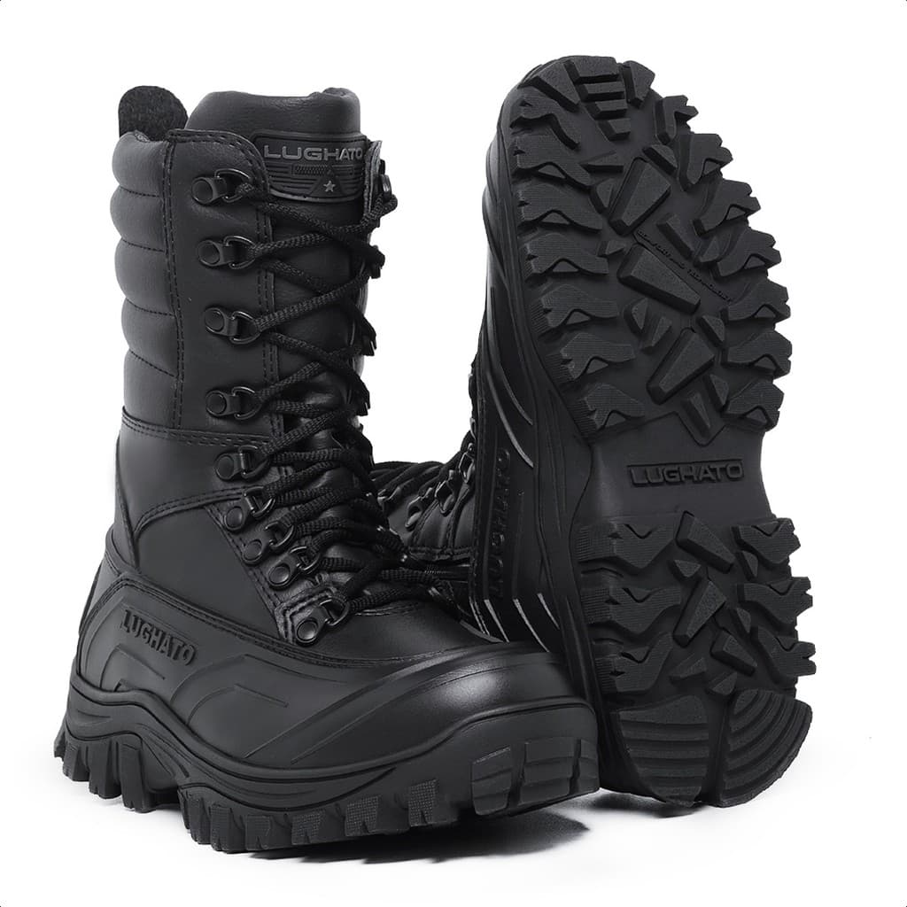 coturno militar motociclista segurança com zíper