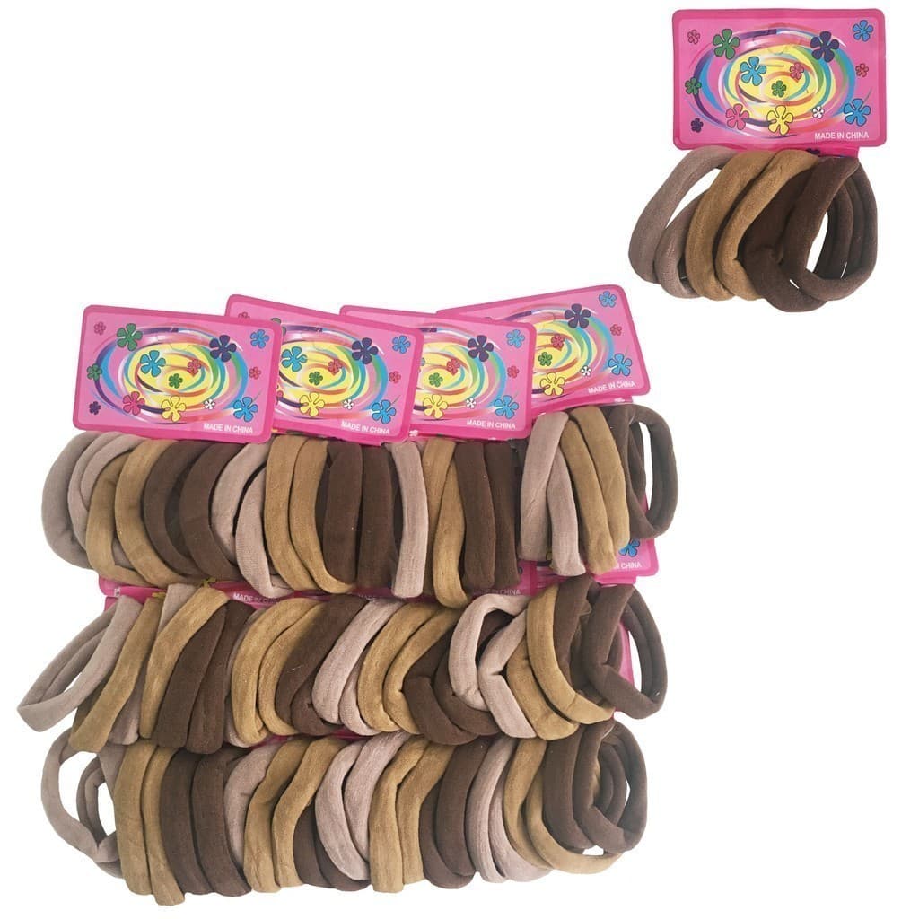 Kit 72 Elásticos Tons de Marrom Elástico Rabico Xuxinha Xuxa Para Cabelo Tipo Meia