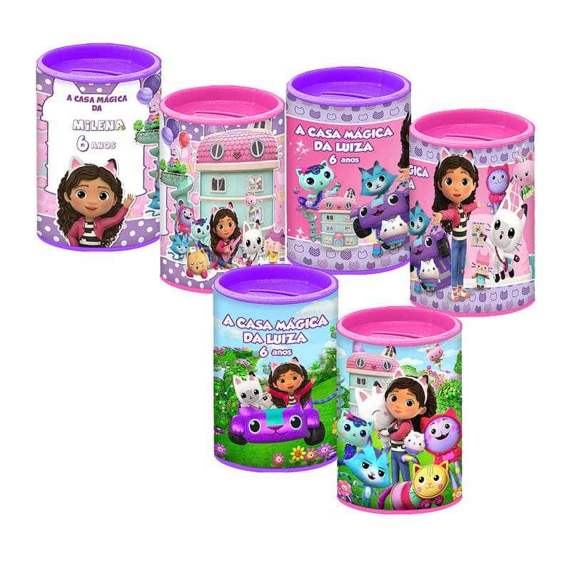 Cofrinho Personalizado Casa Mágica da Gabby Cofrinhos da Gabby Cofre Casa da Gabby Lembrancinha