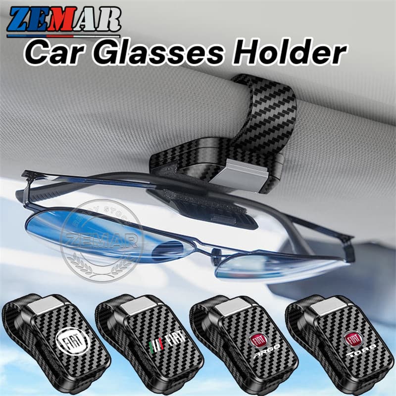Suporte De Óculos Para Carro FIAT Estilo Fibra De Carbono Clipe De Sol Viseira Strada Argo Mobi Toro Fastback Pulse Cron