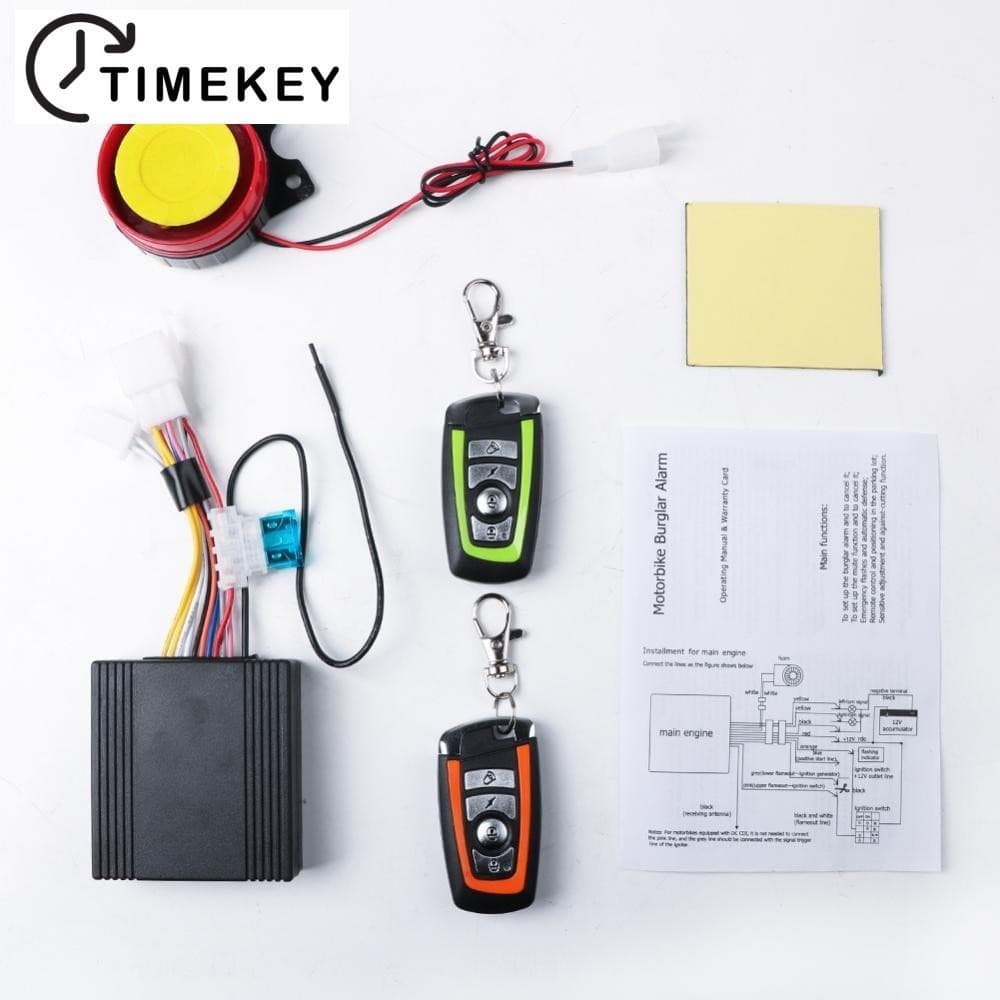 TKEY 12V Sistema De Alarme De Segurança Para Carros Motocicletas Controle Remoto Anti-Roubo G3J8