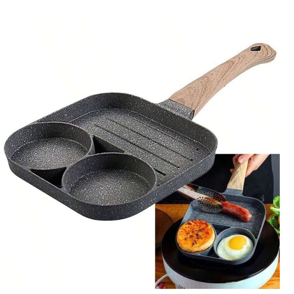 Frigideira Antiaderente 3 em 1 com Divisórias