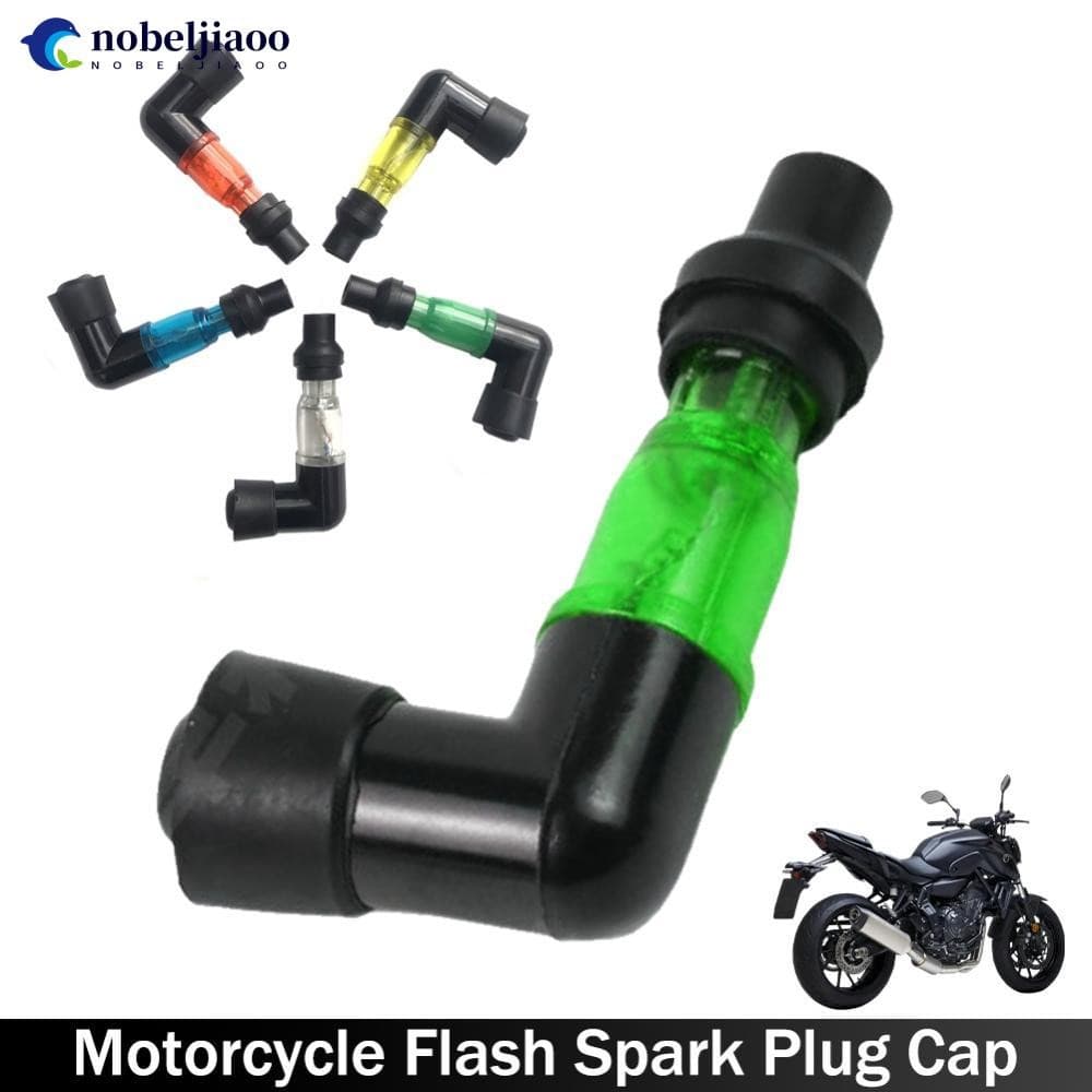 NOBELJIAOO Tampa Da Vela De Ignição Do Flash Motocicleta 90 Graus Piscando A1E1