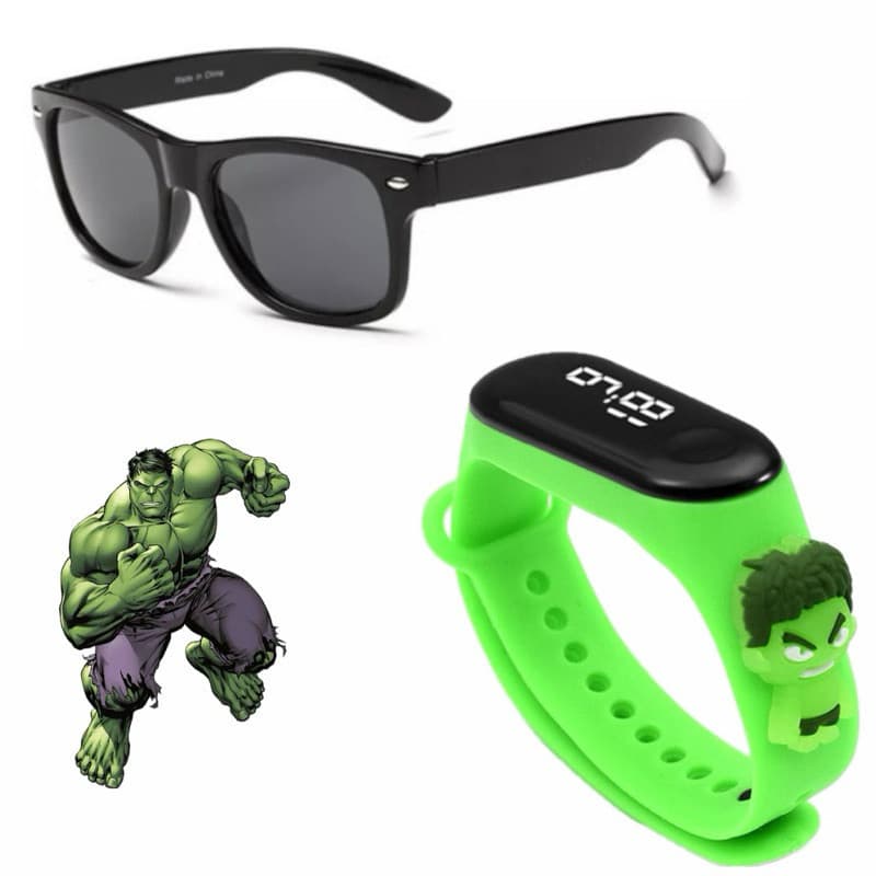 Kit Infantil Óculos Relógio Super Heróis Aranha Homem de Ferro Hulk Stitch Menino Menina Criança PROMOÇÃO Top