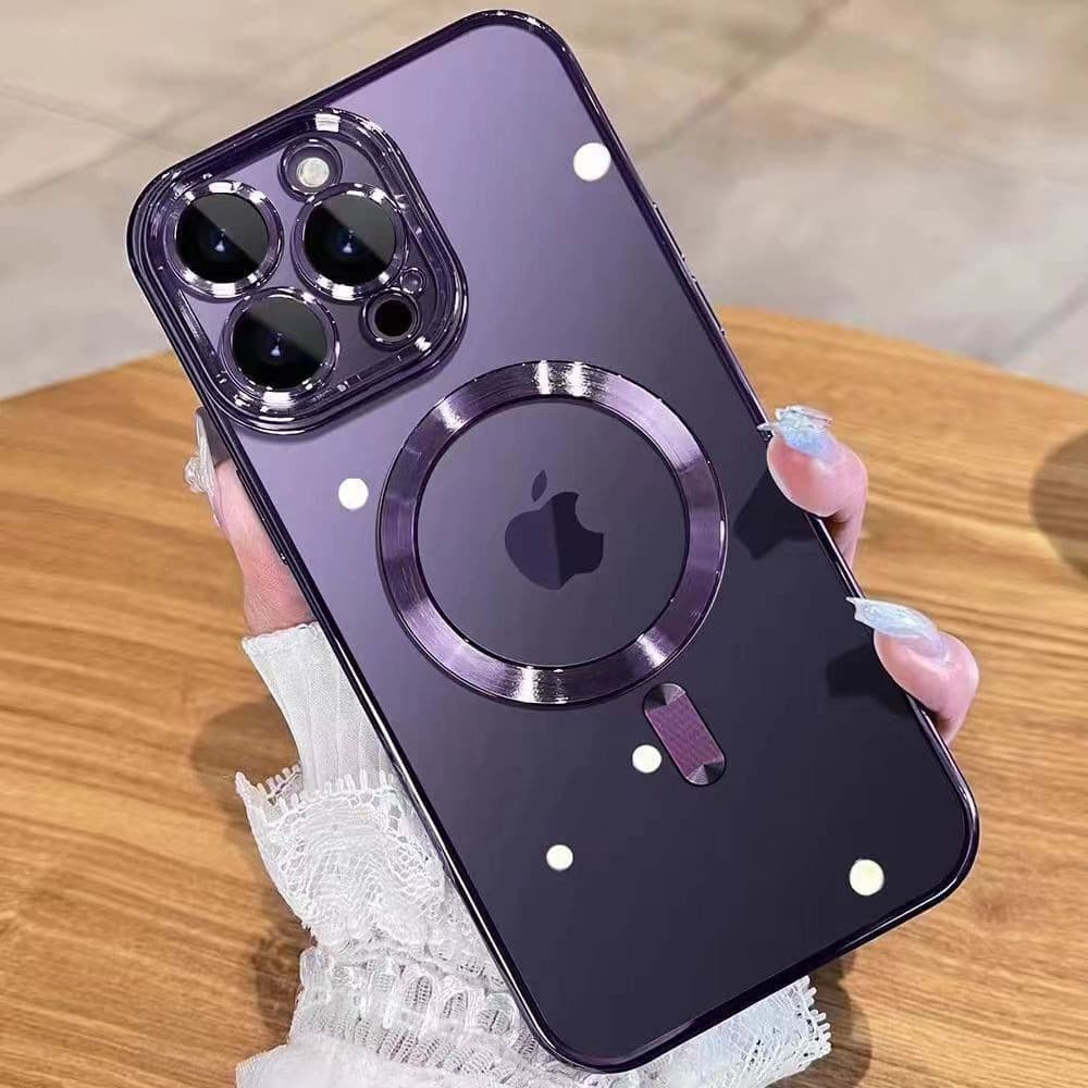 Capa Protetora De Lente Completa Macia Para iPhone 15 14 13 12 11 Pro Max Plus Magsafe Magnetic Wireless Charging Clear